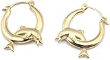 Gewicht ca. 1,38 Gramm. Ohrringe Creolen Delfin Gold 333 Delphin Kinderohrringe 8 Karat Gelbgold