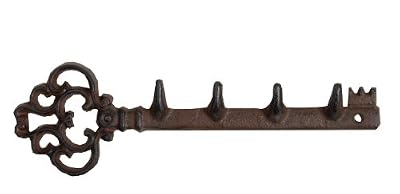 Esschert Design Support à 4 crochets pour clés, modèle en forme de clé, 30 cm