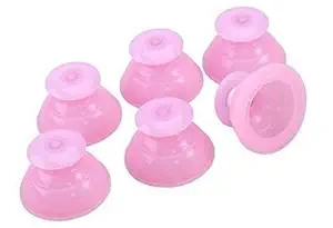 MANAV Acupressure Silicone Professional Vacuum Cupping Therapy Massage Suction Cups Hygroscopic Cup For Pain Relief, 2 PCS (Pink)