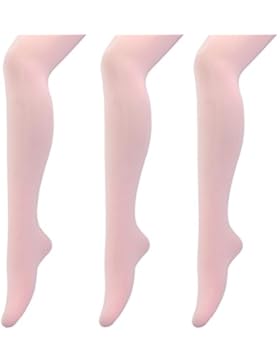 MANZI 3 Paar Frauen Mädchen Basic Cabrio Ballett Tanz Strumpfhosen mit variablem Fuß,Kinder,Erwachsene 40 den