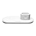 Produktbild Uhrenarmbänder,Nylon,federstege,Echtleder - Qi Wireless Charger Ladestation für Smartphone für Apple Watch für Apple AirPods (Weiß)