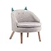 Produktbild Einzelsitzer gepolstert Kinder Sofa Set Kinder Couch Seating Spiel Stuhl Sitz Sessel Fußhocker 4 Beine Abnehmbar Waschbar (Grau)