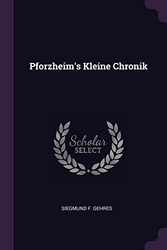 Preisvergleich Produktbild Pforzheim's Kleine Chronik