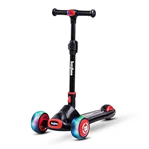 Baybee Enzo Skate Scooter for Kids, 3 Wheel Kids Scooter, Smart Kick Scooter with Fold-able & Height Adjustable Handle, Runner Scooter with Wide LED PU Wheels & Handle for Kids