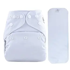 Bumberry Pocket Diaper and 1 Microfiber Insert (White)