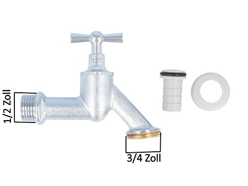 tecuro Auslaufhahn Auslaufventil Zapfhahn mit Knebeloberteil 1/2 Matt matt chrom - 2