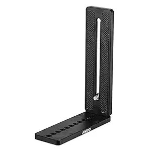 Aluminium Alloy Universal L-Shape Plate Bracket Camera Holder with 1/4 Inch Screw Mount Vertical Video Recording for Tripods Stabilizer Ballhead