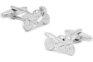 Gemelolandia | Boutons de Manchette de Chemise moto sport acier | Pour Hommes et Garçons | Cadeaux Pour Mariages, Communions, Baptêmes et Autres Événements