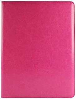 Business Professional Portfolio Multi-function PU Leather File Folder- Interview/ Legal Expandable Document Organizer &amp; Business Card Holder &amp; Writing Pad, By Annco Design and Production (Rose Red)
