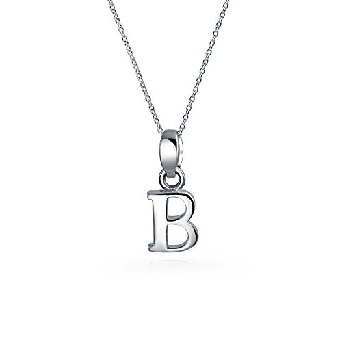 Bling JewelryAbc Capital Bsperren Letter Alphabet A-Z Initiale Anhänger Halskette Für Teenager Für Frauen .925 Sterling Silber
