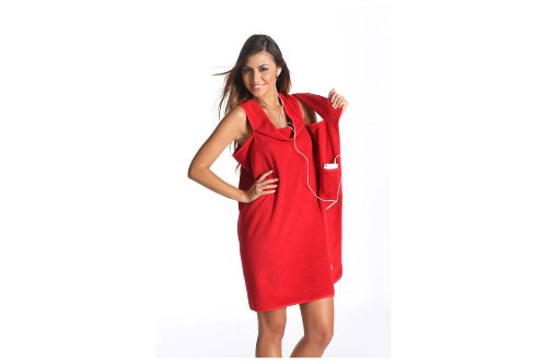 Kanguru Smartowel Rot , Saunatuch Strandtuch zum anziehen, in 3 Größen (S (75x142cm)) - 4