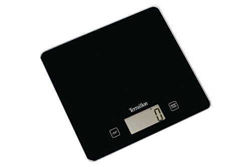 Terraillon Balance de Cuisine, Tare, Conversions Liquides, Ultra-Fine, Portée 5 kg, Classic Black, Noir