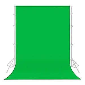 TJOM 8 x 10 ft Green Screen Backdrop Background for Photography, Polyester Fabric Black Photo Backdrop Curtain Background Screen Collapsible Seamless for Photo Video Studio (Stand NOT Included)