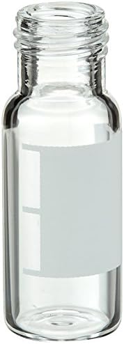 Neochrom 1180/HPLC/To MS certified Screw Bottle Clear Glass with labelling field 2 – thread 9/425 Blue Lid/White Silicone (Pack of 100), Red