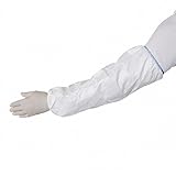 Waterproof Disposable Polyethylene Oversleeves 100 Pcs - White - With Elastic on Both Sides - Length 40 cm - Disposable Handle Cover with Quality Materials - Complies with New Health and Safety Rules