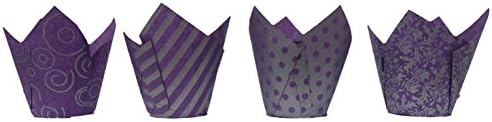 Scrumptious Sprinkles Vogue Tulip Muffin Cases, Purple/Silver x 50