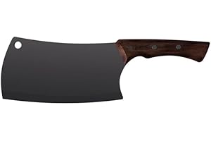 TRAMONTINA - Hachuela para Huesos Churrasco Black, en Acero Inoxidable Oscurecido, Romper y Separar Huesos, Mango de Madera de 7", con Remaches, Color Negro, Tamaño de 32 cm