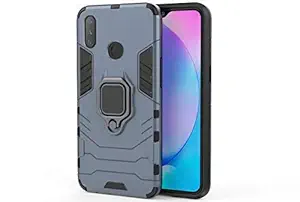 B Kandy D5 Protective Rugged Hybrid Armour Hard Back Cover Kickstand Case for (Blue, realme 3)