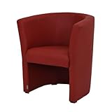 75x60x60cm FORTISLINE TOP Sessel Clubsessel Loungesessel Cocktailsessel Kunstleder Kirschrot W042 06
