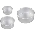Rinkle Trendz Aluminium Round Cake Pan Tin Mould 6, 7 & 8 -inches x 3 Inches Height