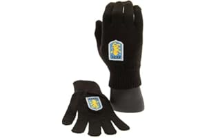 Aston Villa F.C. Knitted Gloves Junior Official Merchandise, Black