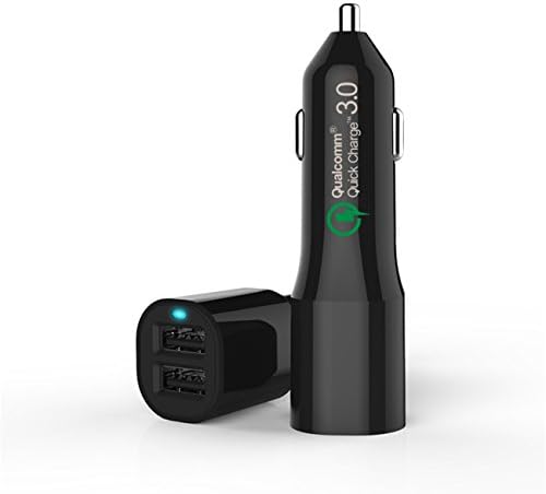 Car Charger Adapter, Qualcomm Quick Charge 3.0 port and Type-C Port, Universal can charge all Mobile Device