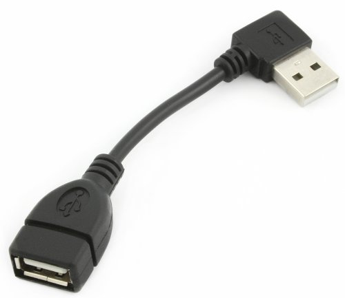 USB 2.0 Verlängerungskabel Stecker / Buchse Adapter 90° rechts gewinkelt 10 cm - 1 Stück