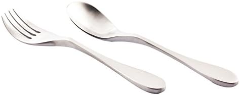 KNORK 2 Piece Child Flatware Set, Silver Brushed Matte