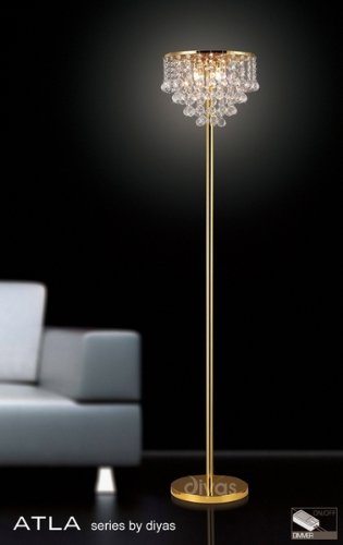 Atla Floor Lamp 4 Light Gold Finishd/Crystal