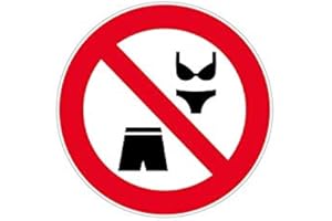 AKACHAFACTORY Autocollant Sticker signalisation Plaque Porte Panneau Maillot de Bain Interdit