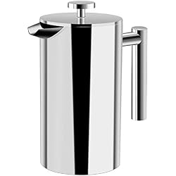 Utopia Kitchen (1 L/ 1000 ml) Cafetière à Piston | Français presse café Double paroi café & thé En acier inoxydable