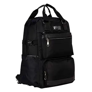 Herman Hansen Laptop Backpack for Boys & Girls with Loop Handle | College Bags for Girls & Boys | Padded Laptop Compartment (Black Color)