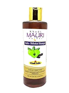 Khadi MAURI Amla Shikakai Shampoo - Pack of 1 (210 ml), brown (KMAMLSHKSATX1)