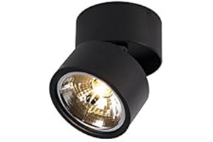 QAZQA Industrial Foco moderno negro orientable - GO Nine Tubo Aluminio/Acero Redonda Adecuado para LED Max. 1 x 40 Watt