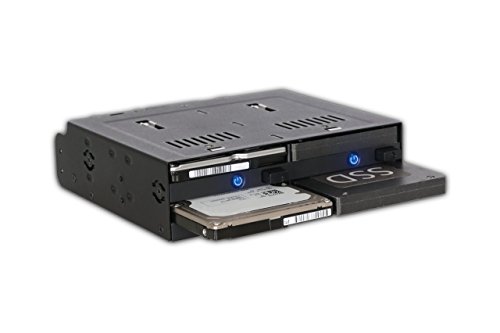 Wechselrahmen für 4x 2,5 Zoll (6,4cm) SATA SSD/HDD in 1x 5,25 Zoll (13,3cm) – Trägerlos – Icy Dock flexiDOCK MB524SP-B - 6