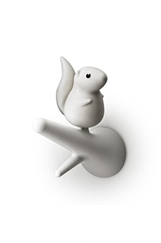 Qualy QL10088W-W Wandhaken 2 Stück / Pack Hook Squirrel, weiß