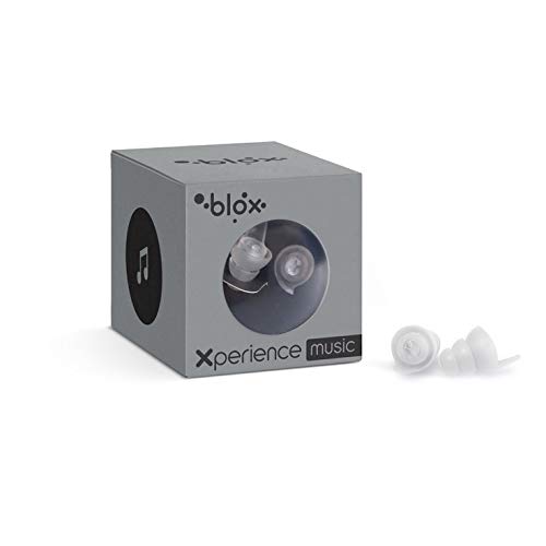 BLOX Xperience Music - Bouchons d'oreille réutilisables - Filtre Acoustiques - Silicone super doux et confortable - Triple alvéole - Concerts, musiciens, festivals - Transparent - 1 paire