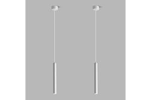 LIGKIN 2 Piezas Lámparas Colgantes LED Modernas Diseño Minimalista Lámpara de Techo LED Aluminio Lámpara Colgante Metal Iluminación para Comedor Dormitorio Salón Restaurante, Blanco