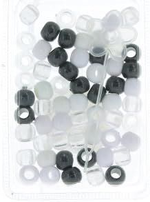 PEARL SET, WHITE/BLACK/TRANSPARENT Hairdressers Hair Braids MECHES... with Applicator