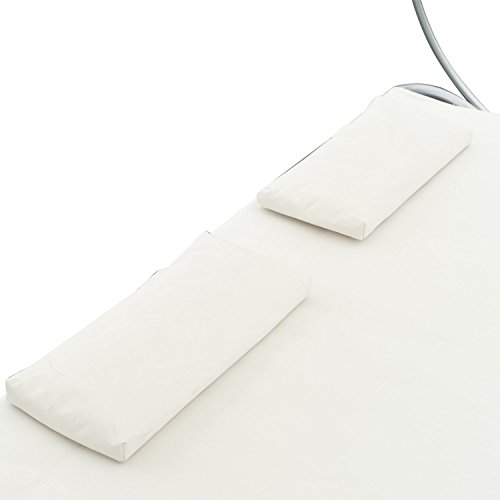 Outsunny Doppelliege 2er-Sonnenliege/Gartenliege Duo-Relaxliege mit Kissen, creme, 200x173x155 cm, 84B-006CW - 5