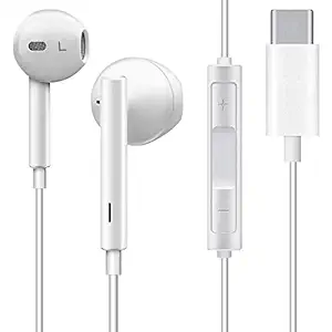 WRADER High Fidelity Sound Quality Type C Earphone with Mic and Volume Control for One-Plus Smartphones & Other Mobiles (White)