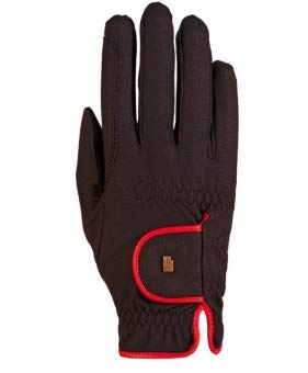 Guante Roeckl 3301-336 Lona (par) Talla:6 Color:negro/rojo