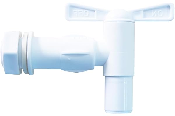 Robinet de cuve plastique 1/4 tour puisage Blanc