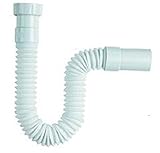  takestop® - Tubo de desagüe de 1 1/2 para agua, para sifón flexible de PVC, para lavabo, fregadero o bidé