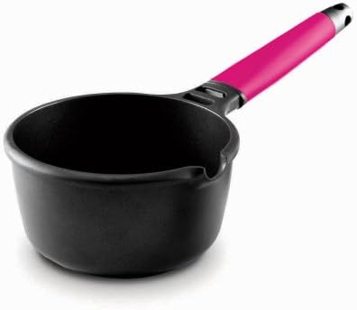 Fundix 14 cm/ 1 Litre Nonstick Cast Aluminium Induction Saucepan with Removable Handle, Magenta