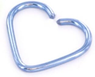 Heart-shaped Open Ring 10 mm Light Blue