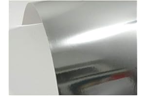Netuno 10x cartoncino lucido a specchio argento formato A4 21 x 29,7 cm 225g Mirror Silver carta lucida metallizzata effetto specchio per lavoretti etichette Biglietti Inviti scrapbooking