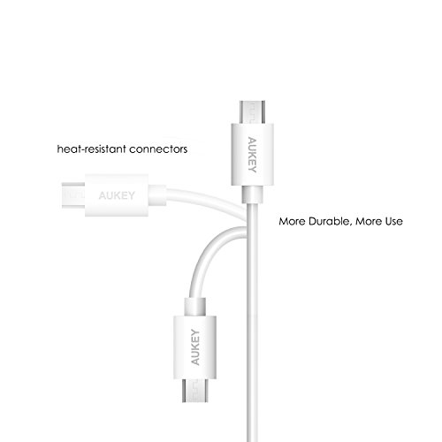 AUKEY Micro USB Ladekabel 5 Pack: 1m *3+0.3m*2 USB Kabel für Micro Gerät wie Samsung / HUAWEI / Sony / Powerbank Weiß - 6