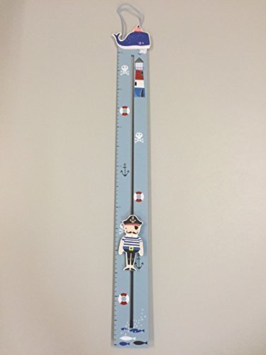 GISELA GRAHAM WOODEN NAUTICAL PIRATE THEME SLIDING HEIGHT CHART by Make It Fabulous