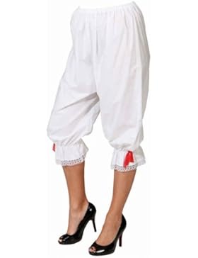 Leinenkniehose Rüschenhose, weiß - in den Größen 34/36 bis 50/52